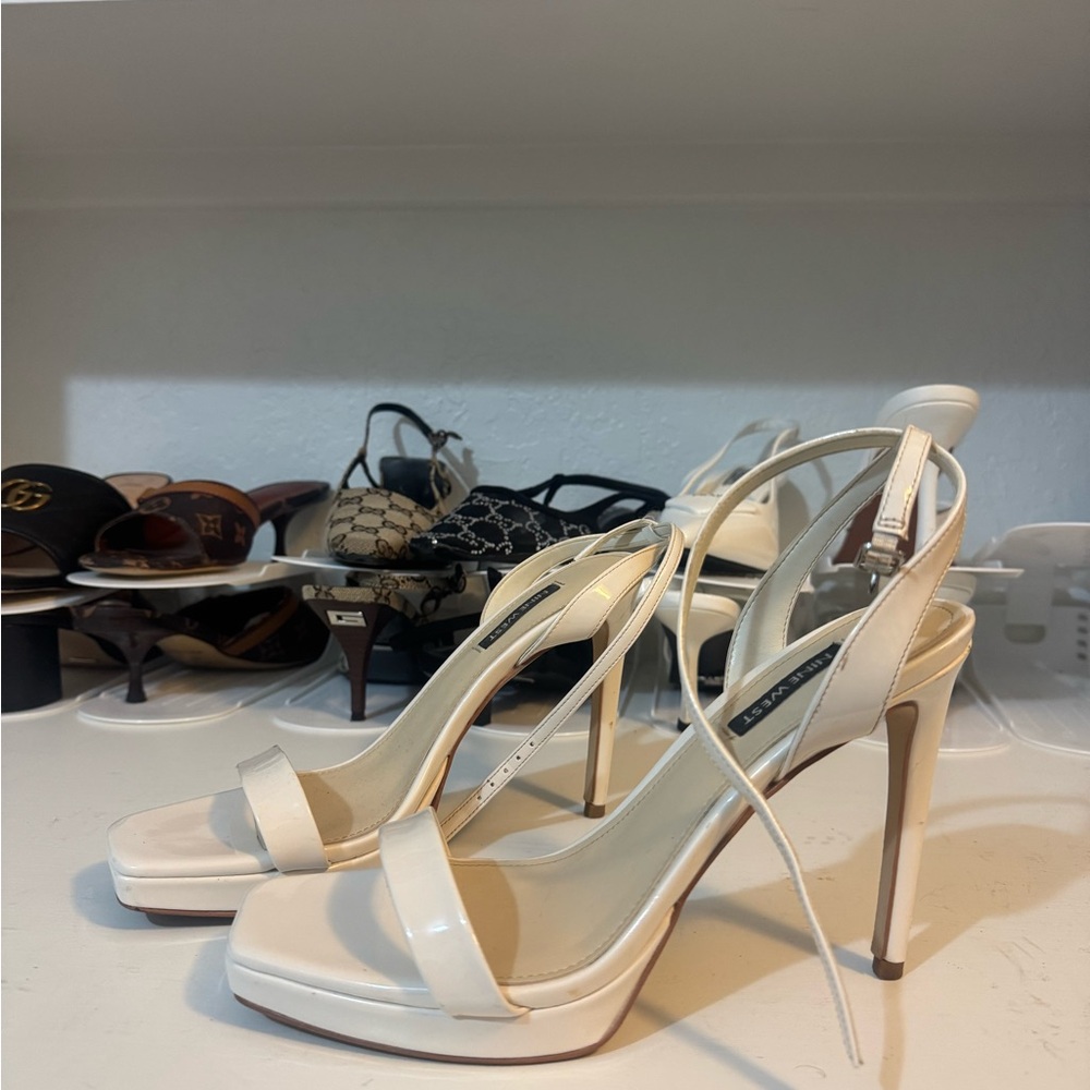 Nine West Elegant White Strappy Heels